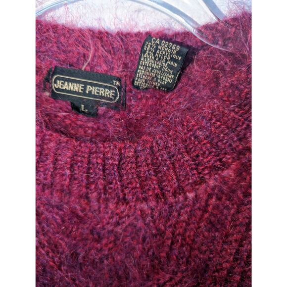 Vintage 80's Jeanne Pierre Pink Mohair Blend Cropped Sweater Fuzzy - Picture 4 of 7